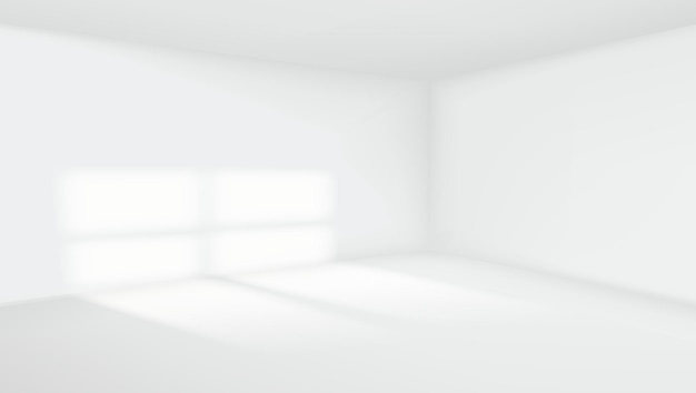 3D Empty Room Interior White Background