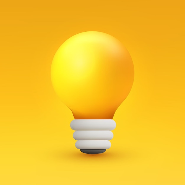 3d energy lightbulb yellow idea