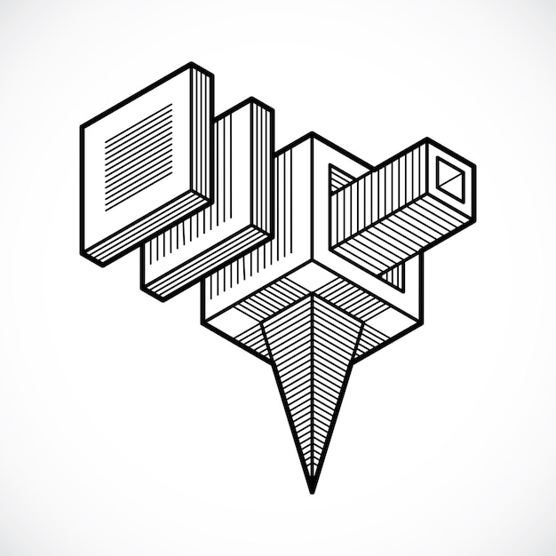 3D-engineering vector, abstracte vorm gemaakt met behulp van kubussen en geometrische vormen.