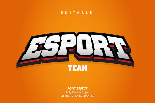 Emblema 3d esport text effect premium