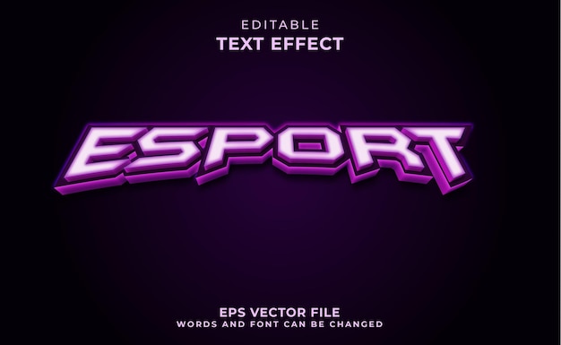 Vector 3d esport-teksteffectsjabloon