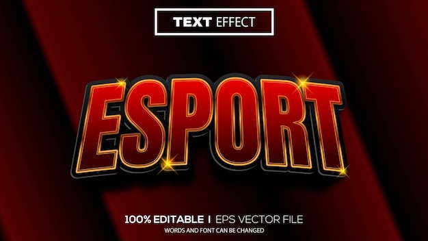 Вектор 3d текстовый эффект киберспорта редактируемый текстовый эффект