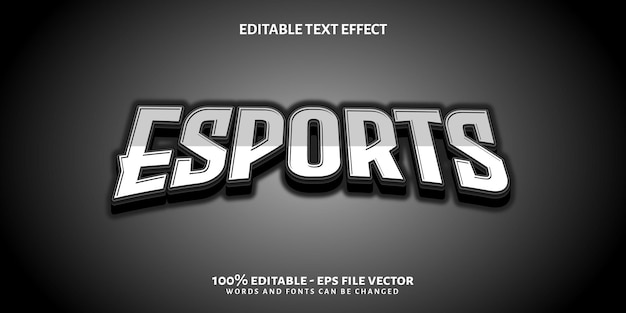 3D Esports Text Effect Esport Name Style 3D Editable Text Effect Premium Vector