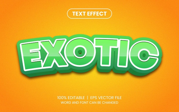 3d экзотический зеленый редактируемый текстовый эффект