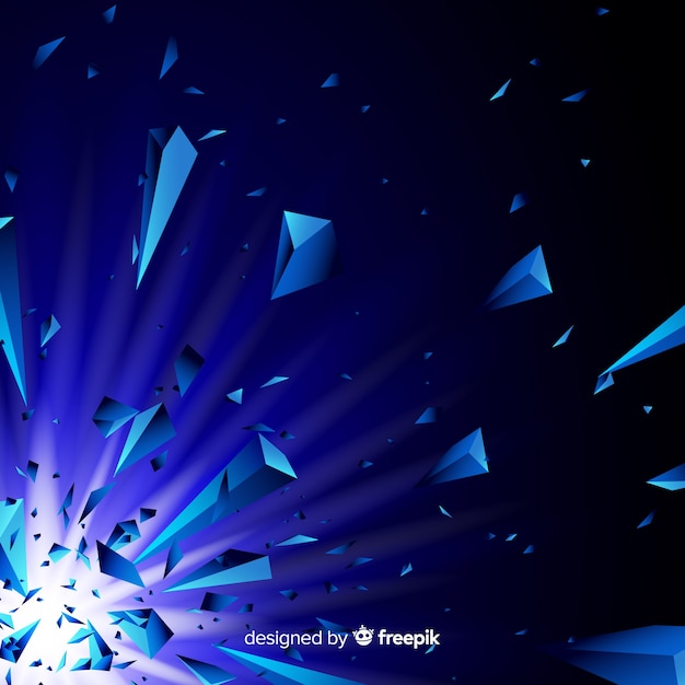 Vector 3d explosion with light background