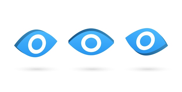 3d eye icon symbol visual vision view sign in 3d rendering illustration