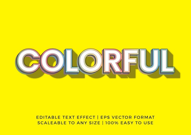 3d fancy colorful realistic title text effect