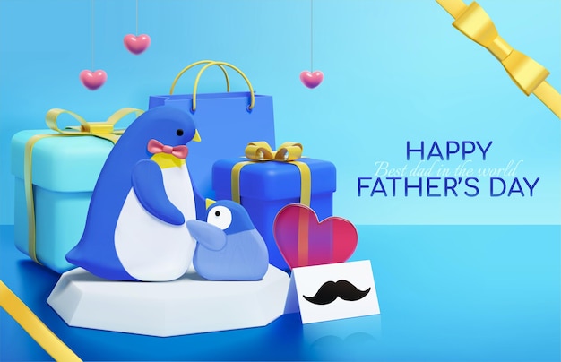Vector 3d fathers day sales poster design