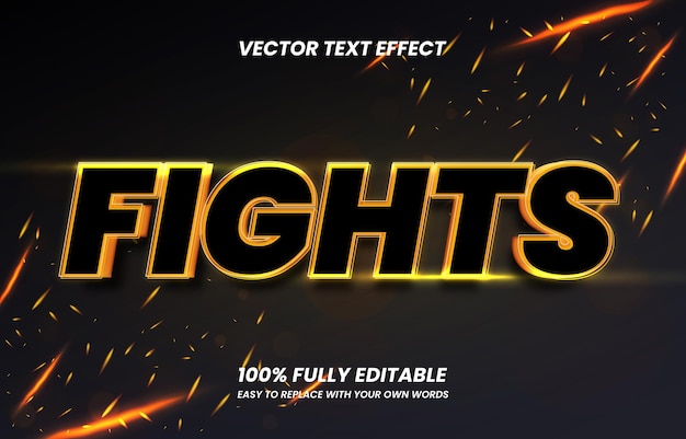 Vector 3d fight flare teksteffect