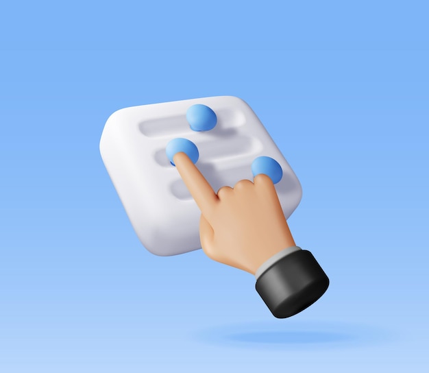 3D フィルター ボタンとハンド