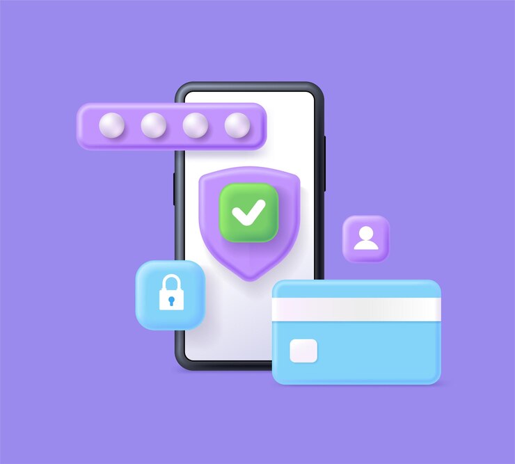 Vector 3d financial security concept online payment protection online transaction online banking