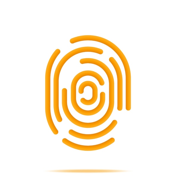 3D Fingerprint Icon Isolated