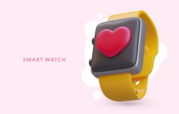 3d fitness tracker smart watch for monitoring heart rate and pulse