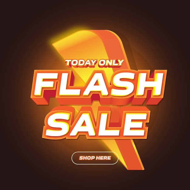 Vector 3d flash sale banner