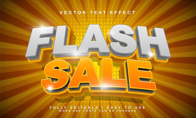 3d flash sale editable text effect style promotion