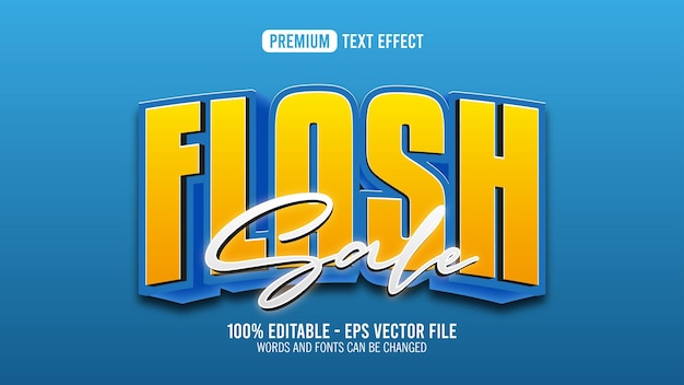 3D flash sale Editable text effect style