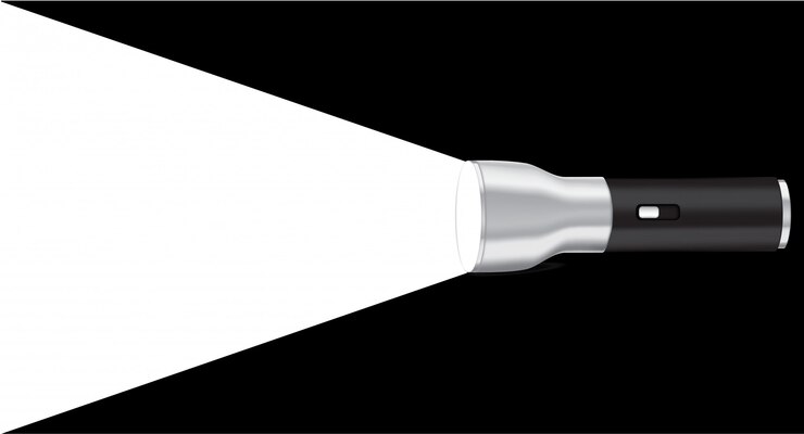 Vector 3d flashlight with projection spotlight