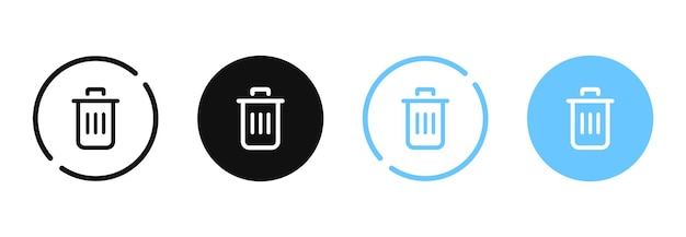 3d flat trash delete clean erase cross vector icon symbol sign emblem push button for ui website app