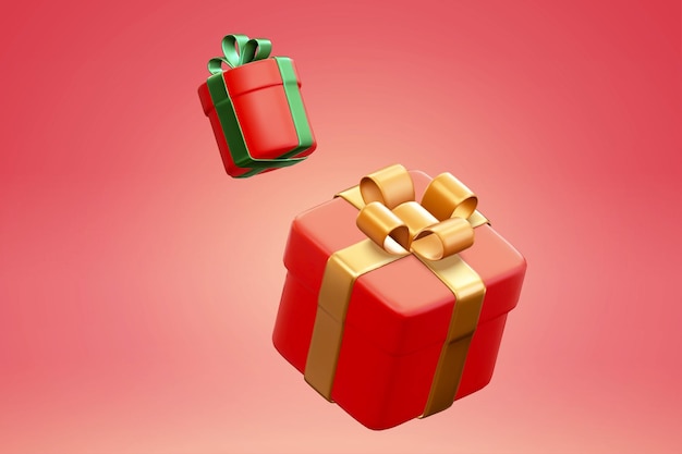 Vector 3d floating christmas gift boxes