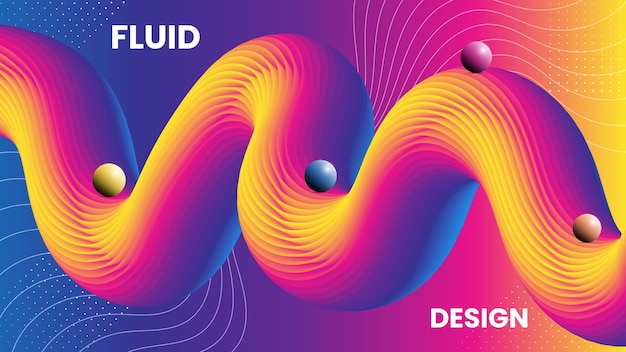 3D fluid background abstract design template