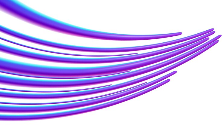 Vector 3d fluid blue rays in motion effect purple smooth isolated on white background vector illustration