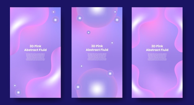 3D Fluid Pink Background Instagram Story Template