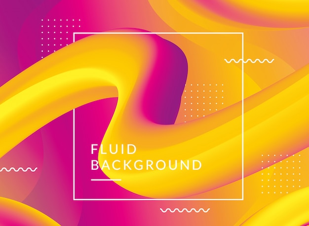 Vector 3d fluid shape illustration background