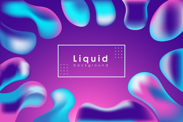 Vector 3d fluid shape with colorful liquid pastel organic droplets with gradient color