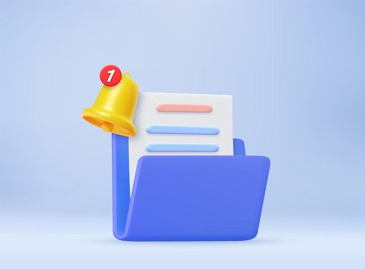 Vector 3d folder and documents
