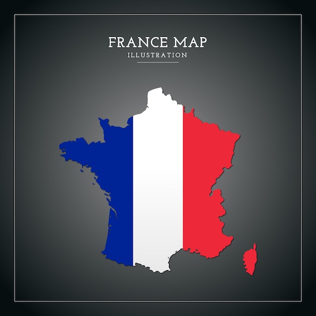 3D France Map Vector Illustration