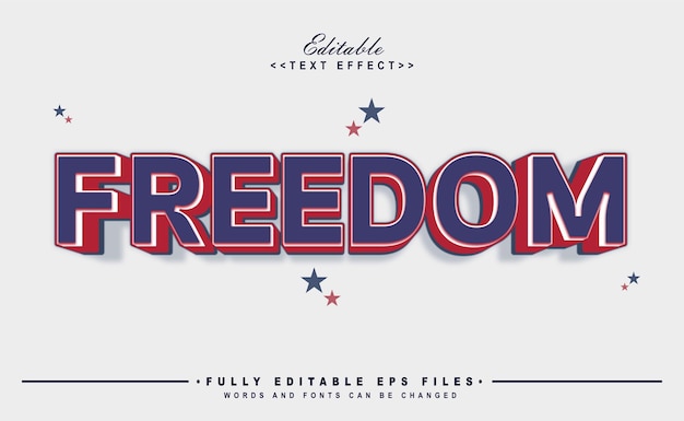 3d freedom text effect