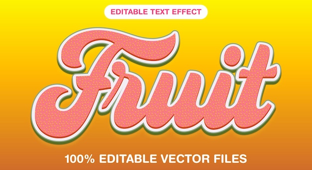 3d fresh fruit editable text effect with attractive background