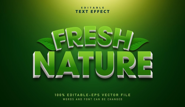 Effetto testo 3d fresh nature - effetto testo modificabile