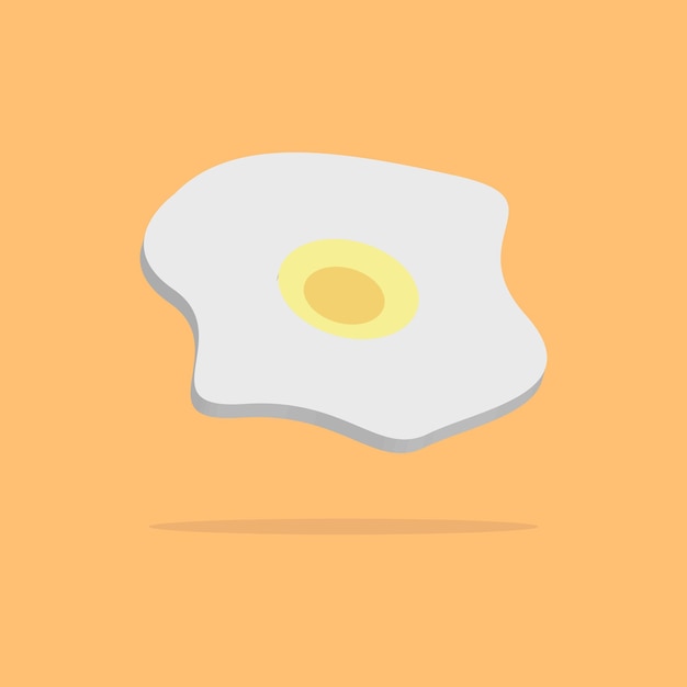 3d fried egg concept in minimal cartoon style