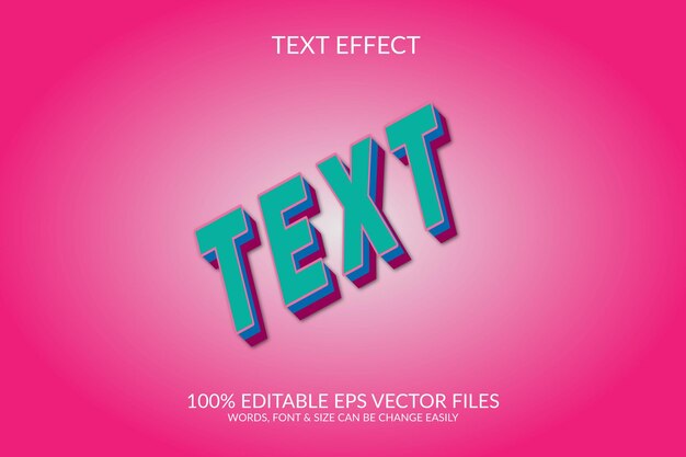 Vector 3d fully editable vector eps text effect illustration template