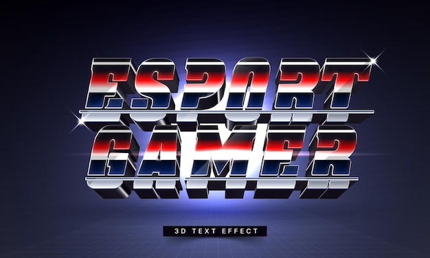 Vector 3d futuristic chrome text effect mockup