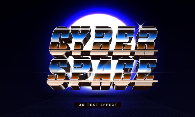 3D Futuristic Chrome Text Effect Mockup