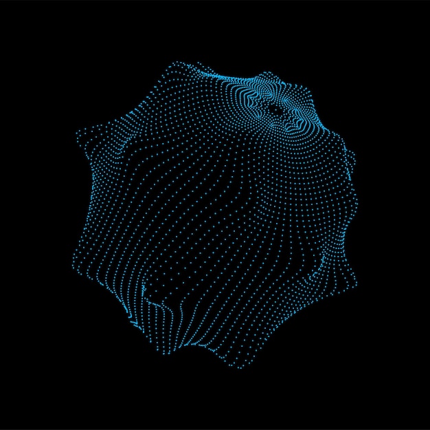 3D未来的な球体と抽象的な点線ボール形状未来的な青いワイヤーライン構造デジタルテクノロジー幾何学的なベクトル球体またはサイバーメッシュボール形状次元グリッド抽象モデル