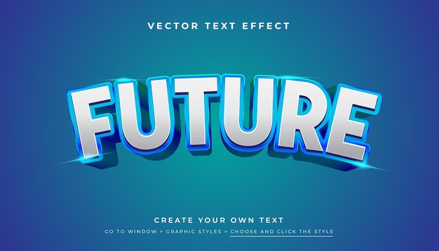 3d futuristic text effect typography