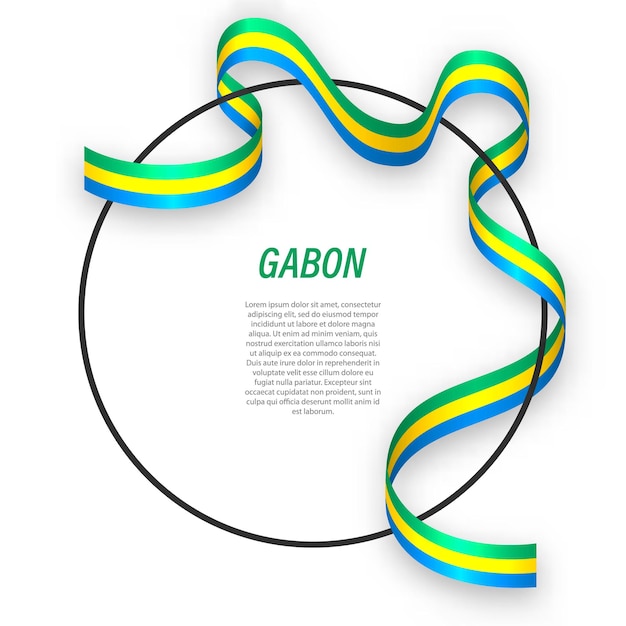3d Габон с национальным флагом.