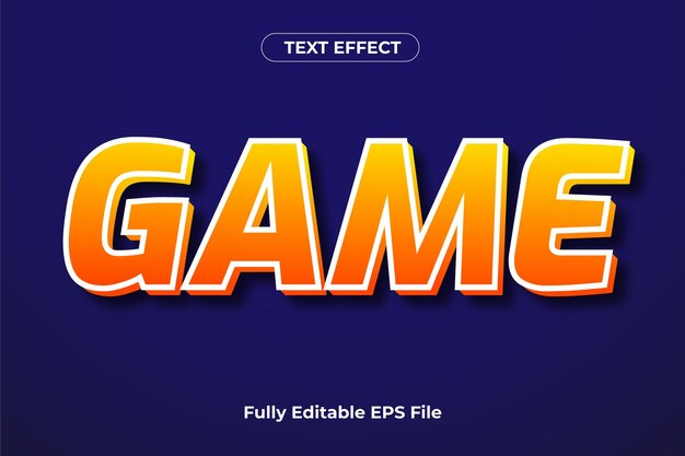 3D GAME teksteffectontwerp met volledig bewerkbaar lettertype