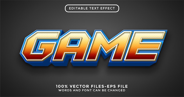 3d-текст игры. редактируемый текстовый эффект премиум векторы