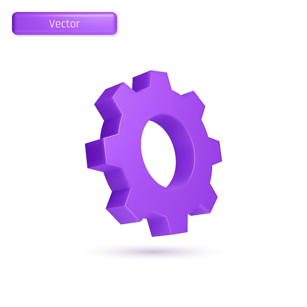 3D gear icon vector illustration