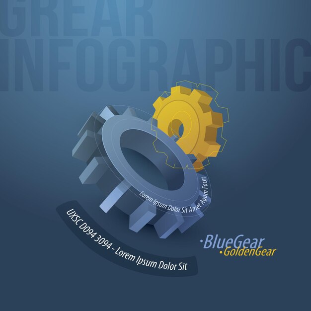 Vector 3d gear infographic