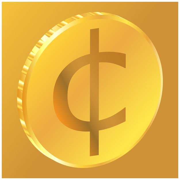 3D geld cent munt pictogram, illustratie vector. geschikt voor vele doeleinden.