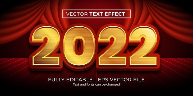 Vector 3d gelukkig nieuwjaar 2022 teksteffectsjabloon