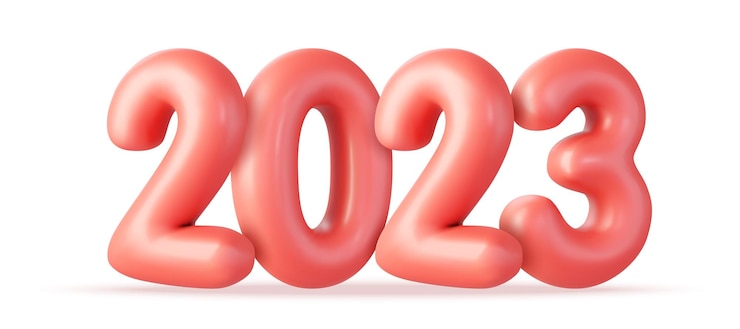 Vector 3d gelukkig nieuwjaar 2023