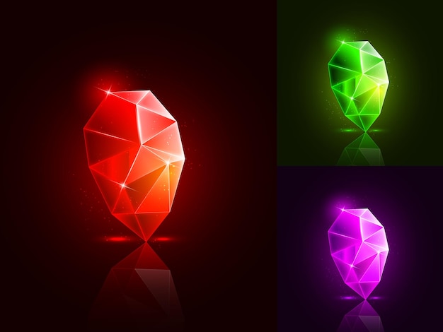 3d Gems Vector Illustration