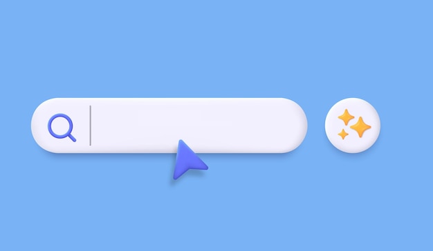 3d generative ai bar with a generate button generate and magic star icon ai artificial intelligence technology input prompt to create ideas trendy and modern vector in 3d style