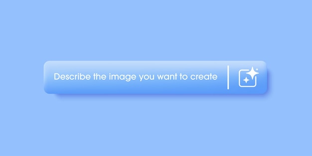 3d generative bar with generated icon as part of ui ux design and website or apps enter command text to generate ideas artificial intelligence technology concept vector illustration